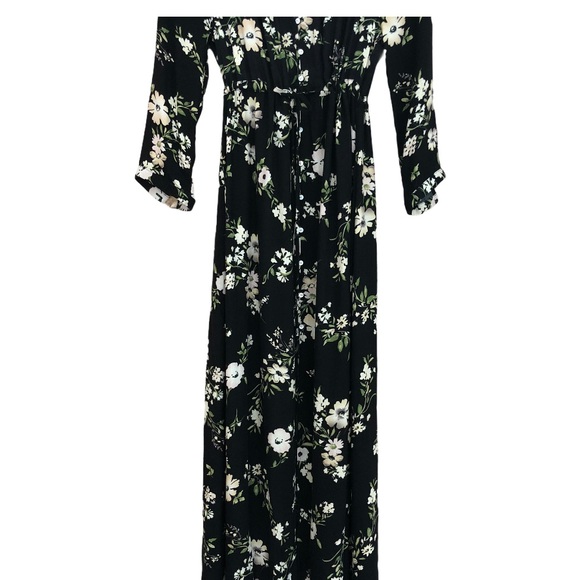 NWT- Love Stitch Floral Wrap Maxi w/ 3/4” Sleeves - Picture 4 of 8